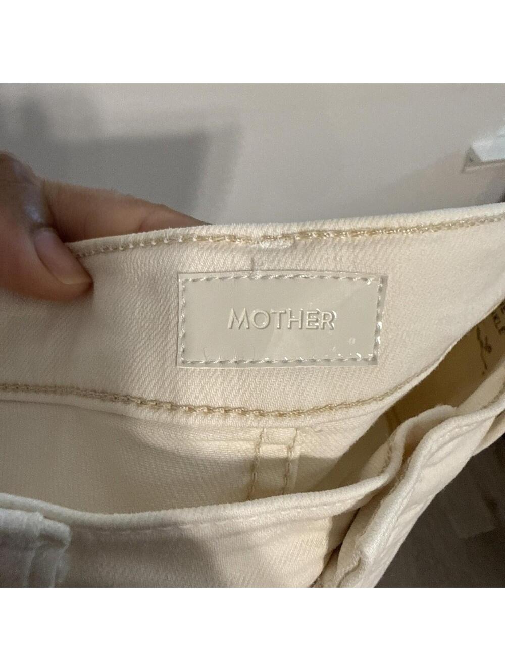 MOTHER The Rambler High-Rise Zip Ankle Jeans in Cream Puff - Size 28 - Picture 9 of 15